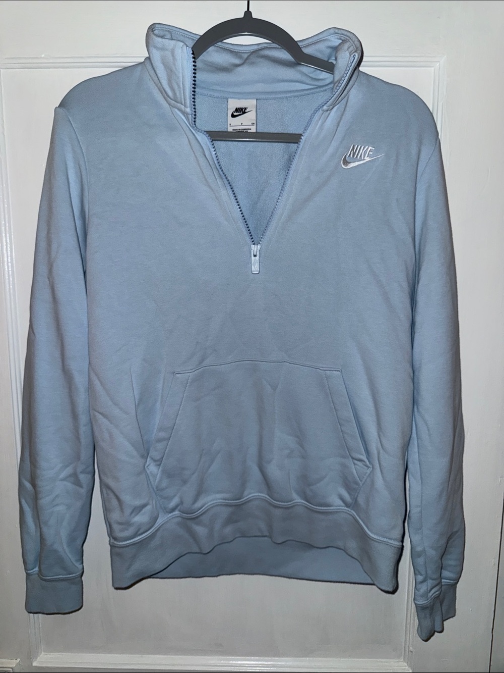 Nike Light Blue Half-Zip Pullover Sweatshirt